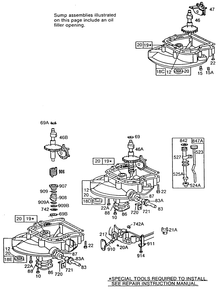 (3)sump Bases,right Angle Dr 1 Diagram and Parts List for 110902-1114-XX  Briggs and Stratton Engine